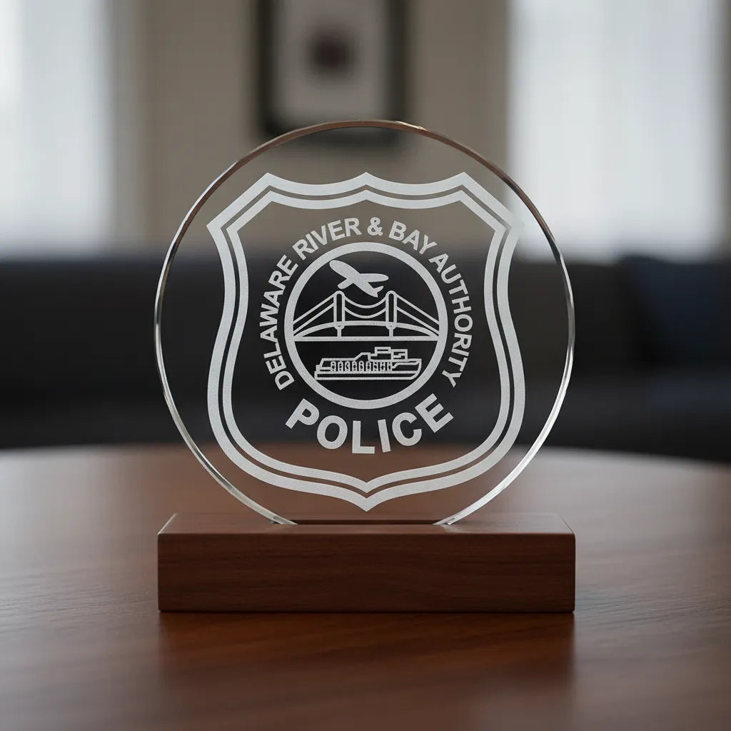 Delaware River and Bay Authority Police Badge SVG

Law Enforcement Shield Vector Design

Bridge and Ferry Police Badge Engraving File

DRBA Police Sign CNC File

Transportation Authority Seal Vector for Laser Cutting