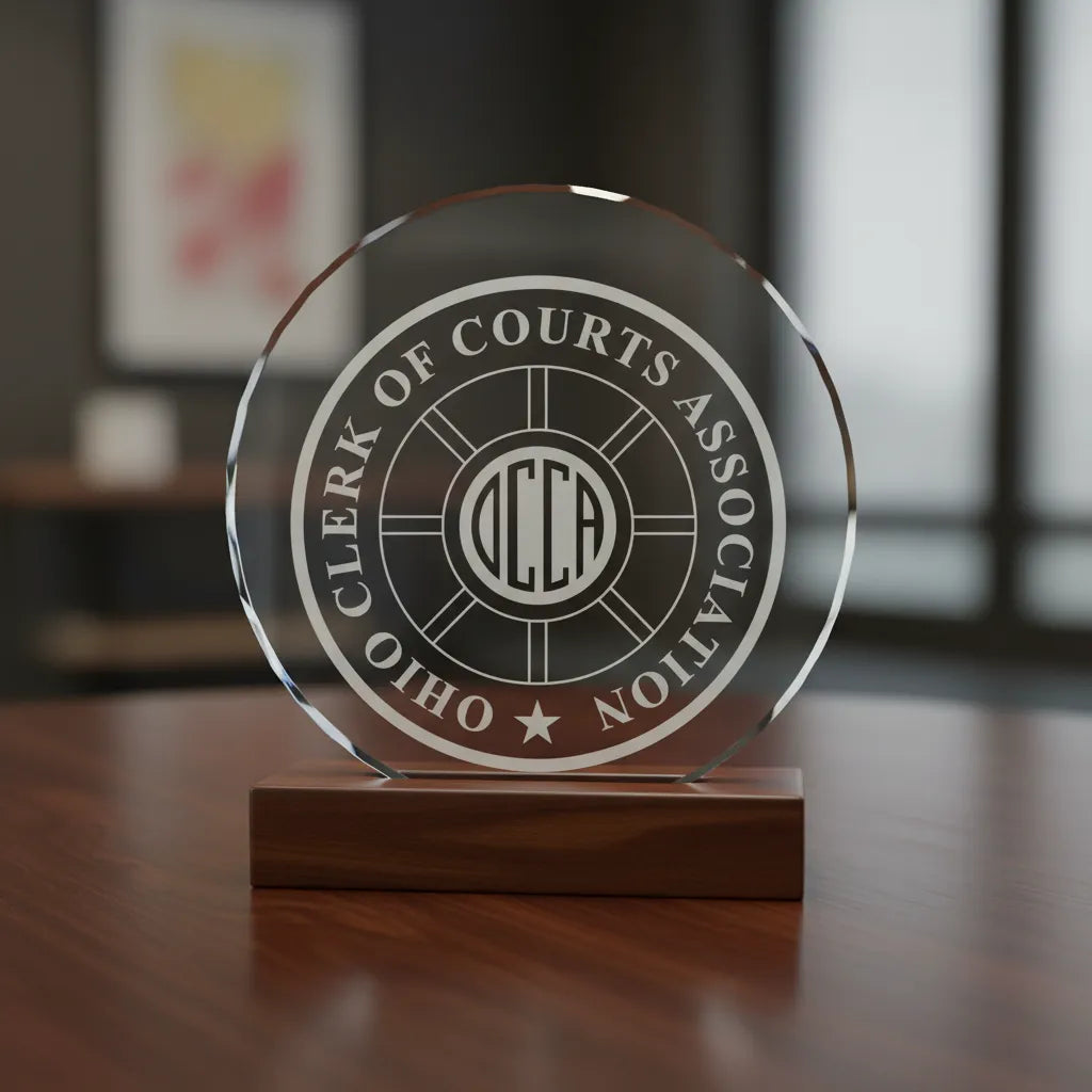 Ohio Clerk of Courts Association Logo SVG

OCCA Circular Seal Vector Design

Ohio Court Clerk Engraving File

Clerk of Courts Sign CNC Vector

OCCA Logo Vector for Laser Cutting