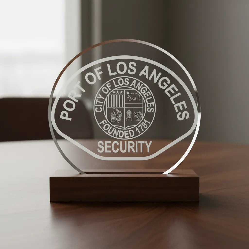 Port of Los Angeles Security Patch SVG

California Port Authority Vector Design

City of Los Angeles Seal Engraving File

Port Security Sign CNC File

Security Officer Patch Vector for Laser Cutting