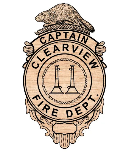Clearview Fire Department Captain Badge SVG Ontario Firefighter Vector