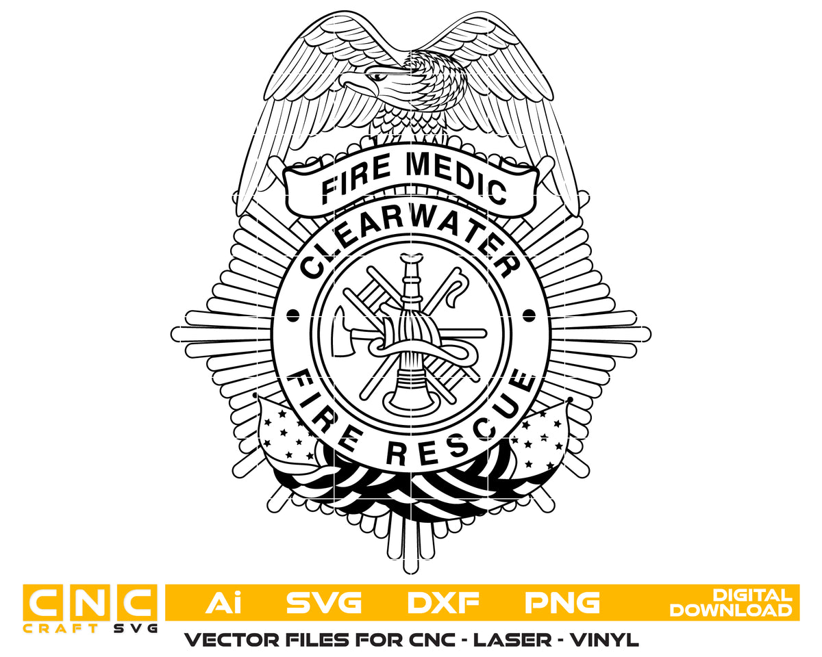 Clearwater Fire Rescue Badge SVG