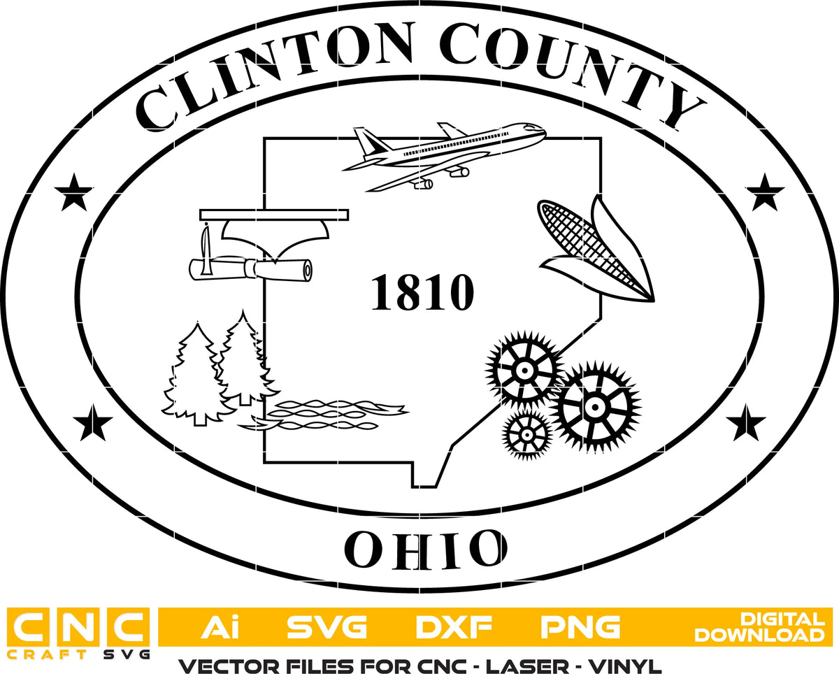 Clinton County Flag Ohio SVG Ohio Vector