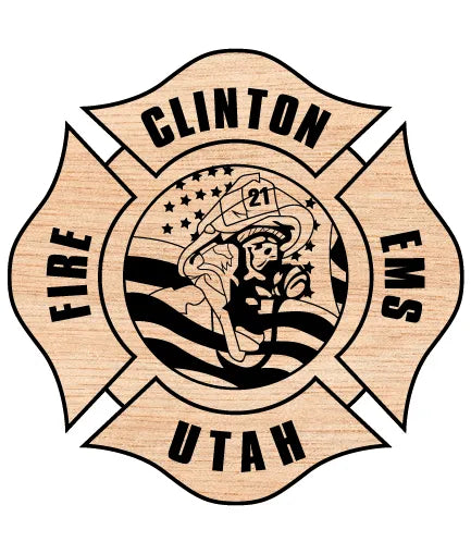 Clinton Fire Department Badge Utah SVG Firefighter Vector