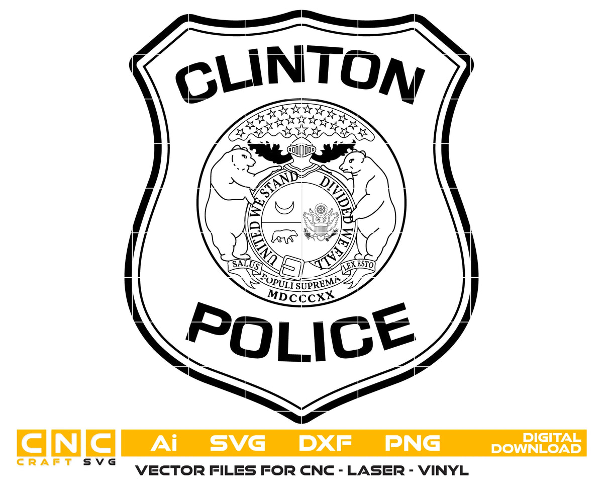 Clinton Police Department Patch Missouri SVG Police Vector