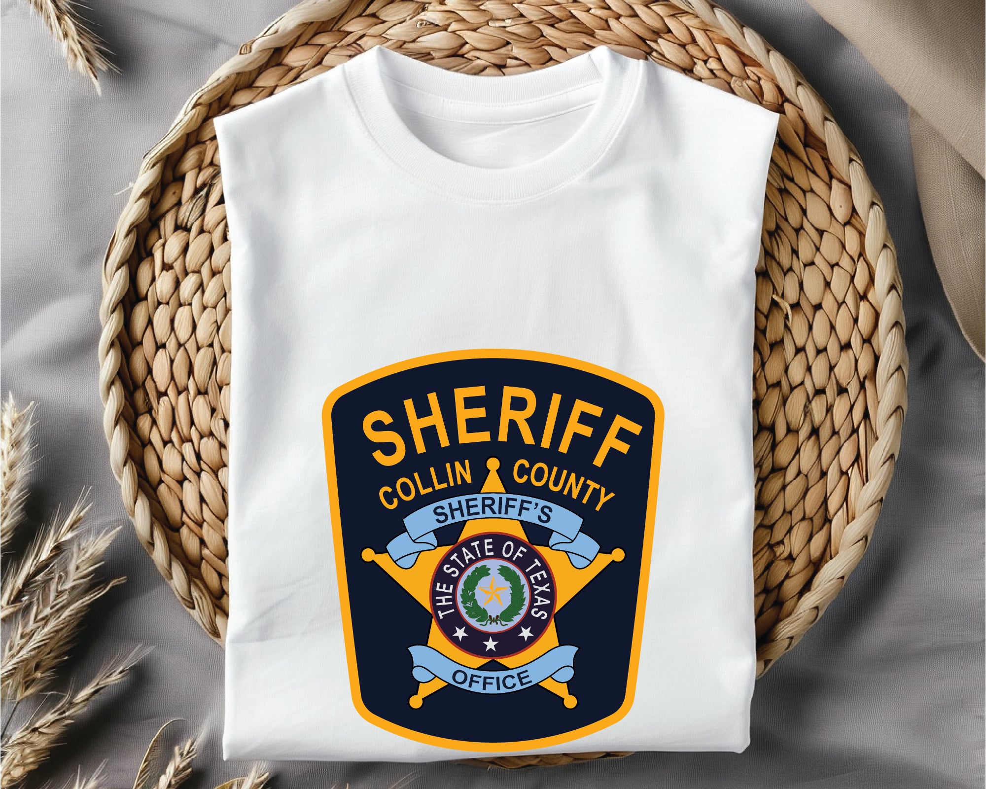 Collin County Sheriff Patch SVG

Texas Law Enforcement Vector Design

Sheriff Office Patch Engraving File

Collin County Sign CNC File

Texas Sheriff Badge Vector for Laser