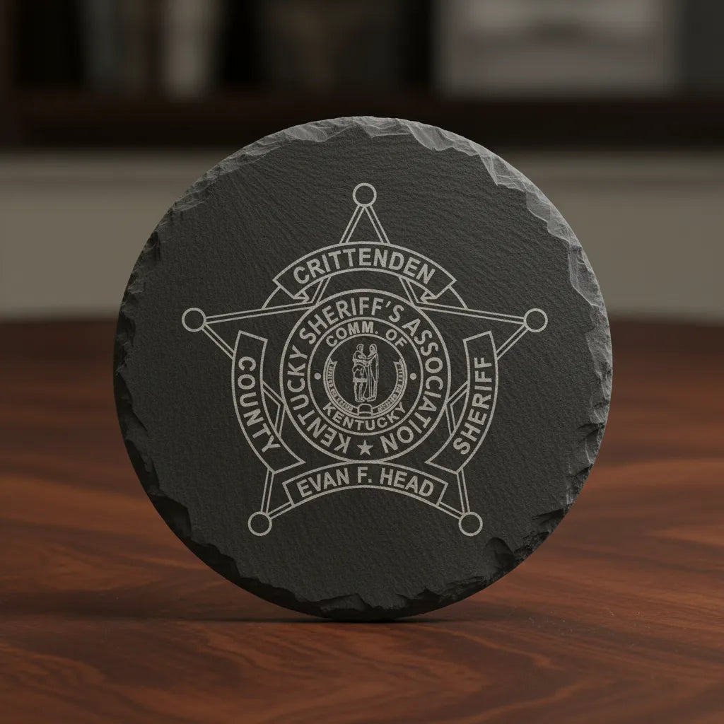 Crittenden County Kentucky Sheriff Star Badge SVG for CNC

Kentucky Sheriff's Association Badge Vector for Laser Engraving

Crittenden County KY Sheriff Emblem for Wood Carving

Professional Kentucky Law Enforcement Star Design

Crittenden County Sheriff SVG Logo for CNC Router Projects