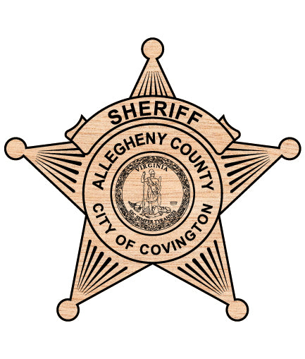 City of Covington Sheriff Badge SVG

Alleghany County VA Vector Design

Commonwealth of Virginia Seal Emblem

5-Point Star Badge Engraving File

Virginia Sheriff Sign CNC Router File