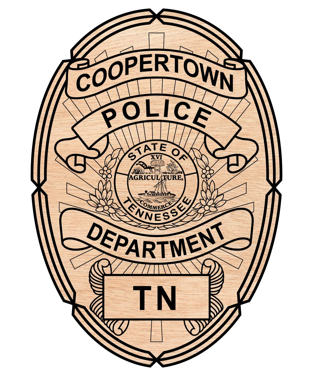Coopertown Police Department Badge SVG Tennessee Law Enforcement Vector
