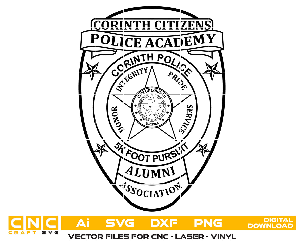Corinth Citizens Police Academy Badge SVG Texas Law Enforcement Vector