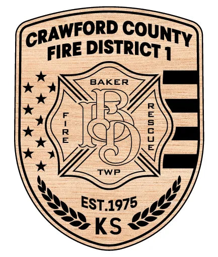 Crawford County Fire District No. 1 Patch Kansas SVG Firefighter Vector