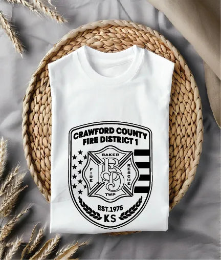 Crawford County Fire District No. 1 Patch Kansas SVG Firefighter Vector