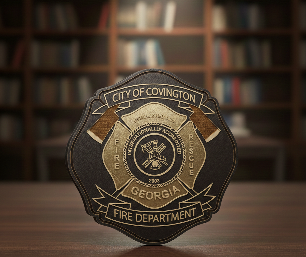 City of Covington Fire Dept Badge SVG

Georgia Firefighter Vector Design

Maltese Cross Fire Rescue Emblem

Crossed Axes Firehouse Sign Engraving File

Covington GA Fire Sign CNC Router File
