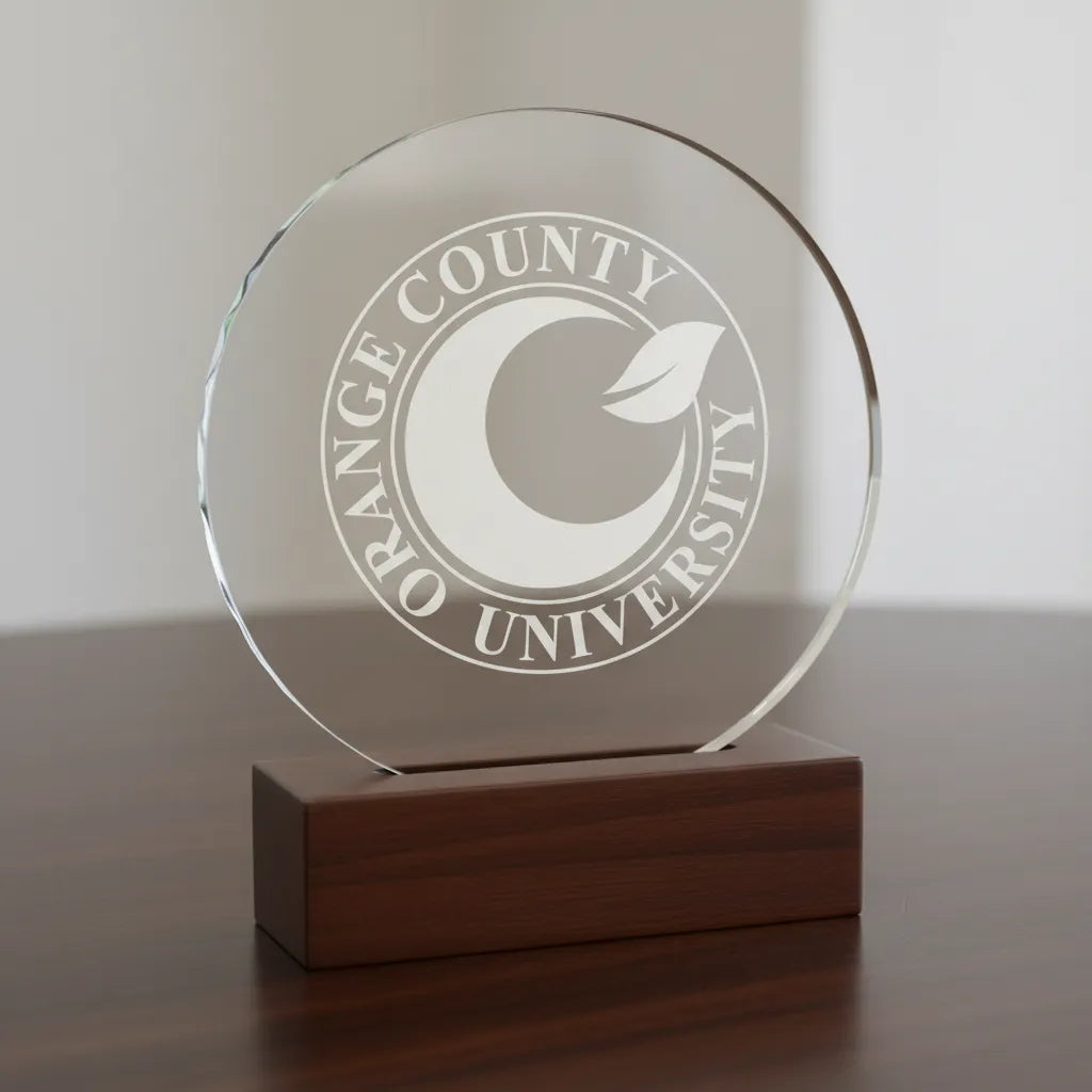 Orange County University Logo SVG

Modern Educational Emblem Vector Design

Stylized Orange Leaf Seal Engraving File

College Logo Sign CNC File

University Crest Vector for Lasers