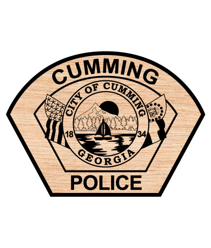 Cumming Police Department Patch SVG

Georgia Law Enforcement Vector Design

City of Cumming Seal Engraving File

Cumming GA Police Sign CNC File

Hexagonal Police Patch Vector for Lasers