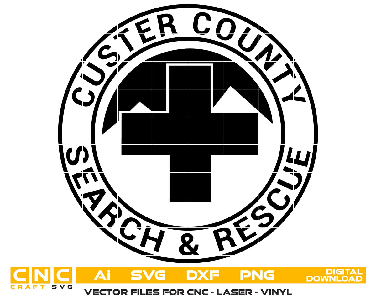 Custer County Search & Rescue Logo SVG Search and Rescue Emblem Vector