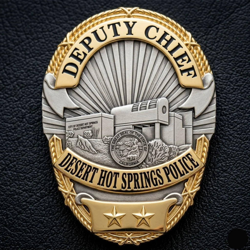 Desert Hot Springs Police Deputy Chief Badge SVG for CNC

Desert Hot Springs CA Police Badge Vector for Laser Engraving

California Deputy Chief Police Emblem for Wood Carving

Professional Desert Hot Springs Law Enforcement Shield Design

Desert Hot Springs Police SVG Logo for CNC Router Projects