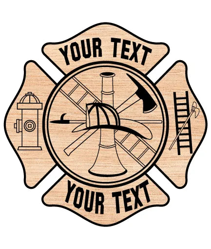 Customizable Firefighter Badge SVG Maltese Cross Vector