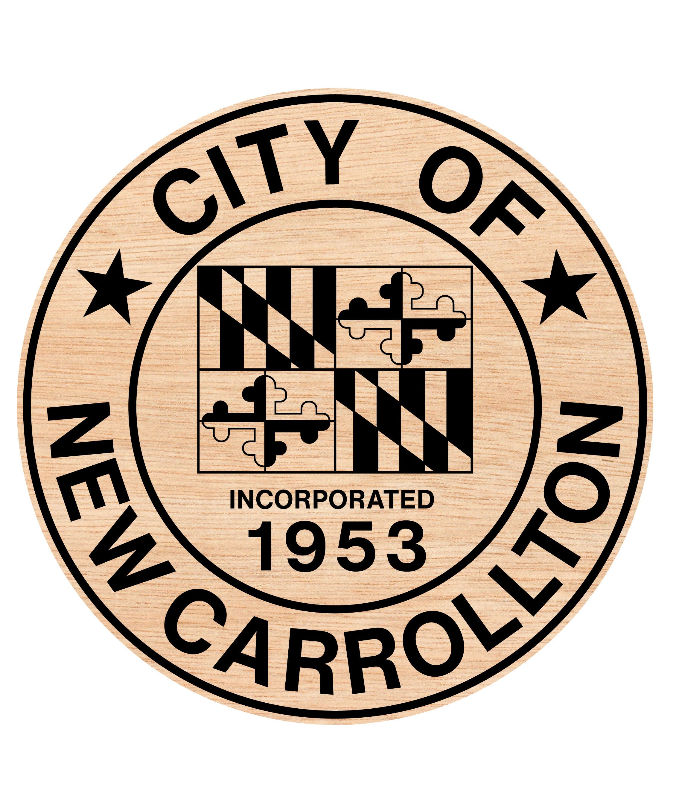City Of New Carrollton Seal Wooden