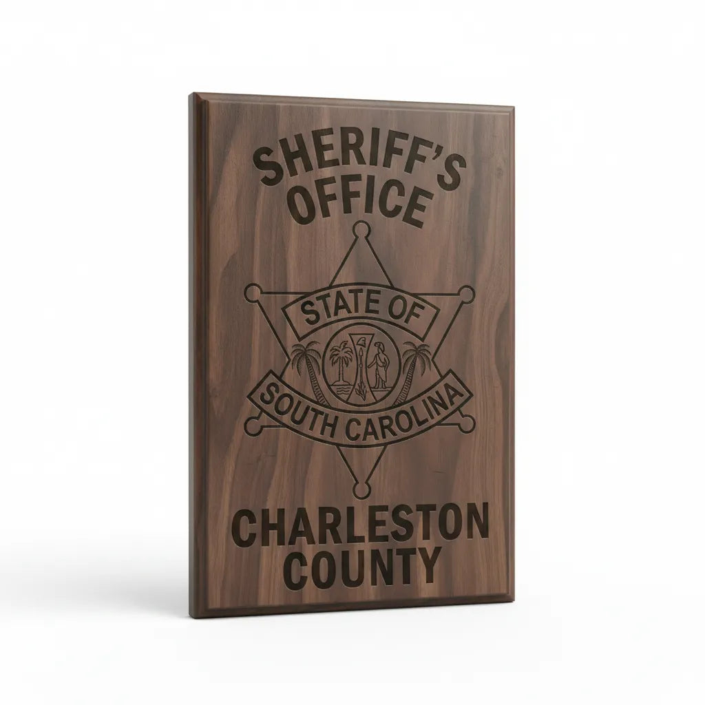 Charleston County Sheriff Patch SVG

South Carolina Law Enforcement Vector Design

Sheriff 6-Point Star Patch Engraving File

Charleston County SC Sign CNC File

SC State Seal Palmetto Tree Vector