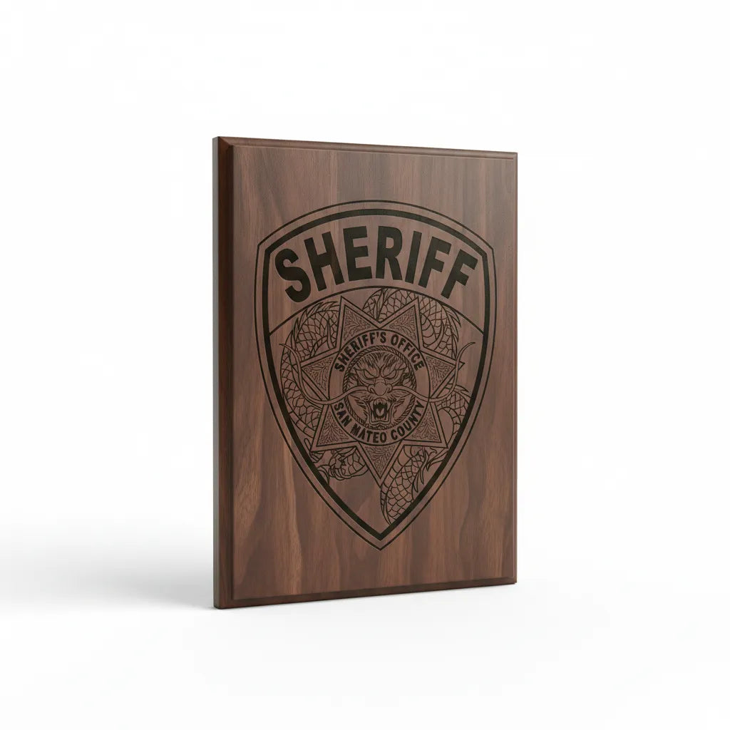 San Mateo County Sheriff Patch SVG

California Law Enforcement Vector Design

Sheriff Shield Patch Engraving File

San Mateo CA Sheriff Sign CNC File

California Bear Patch Vector for Laser Cutting
