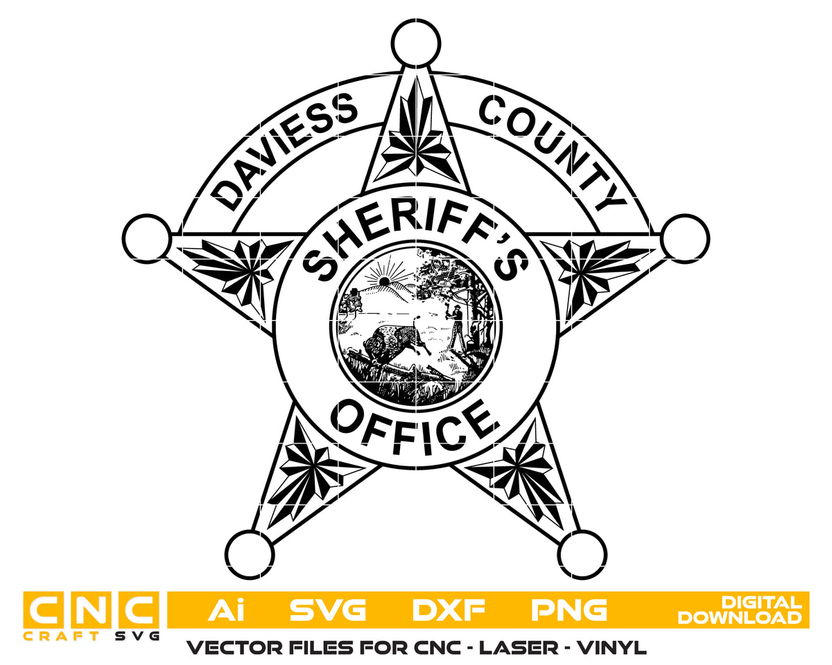 Daviess County Sheriff Badge SVG Indiana Law Enforcement Vector