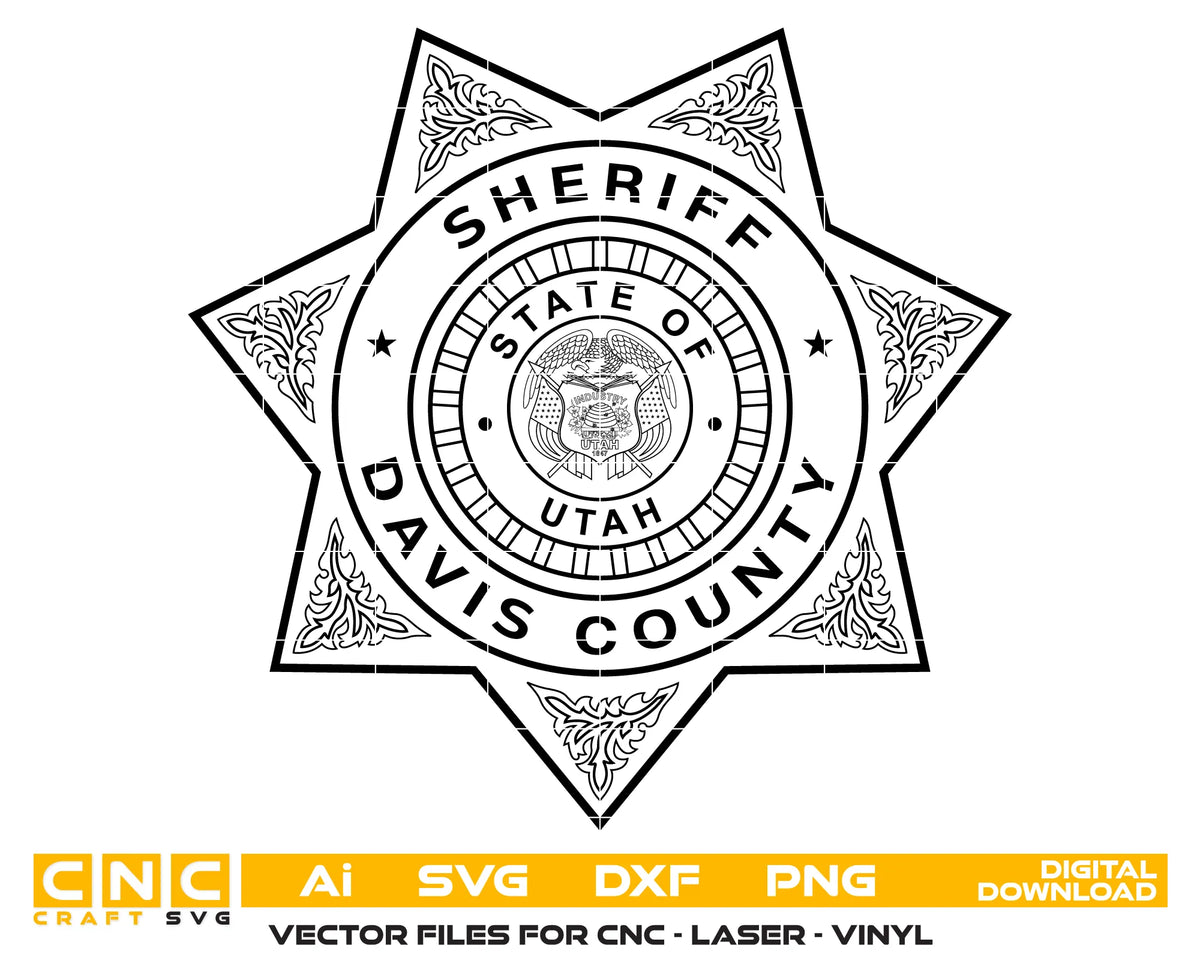 Davis County Sheriff's Office Badge SVG Utah Law Enforcement Vector