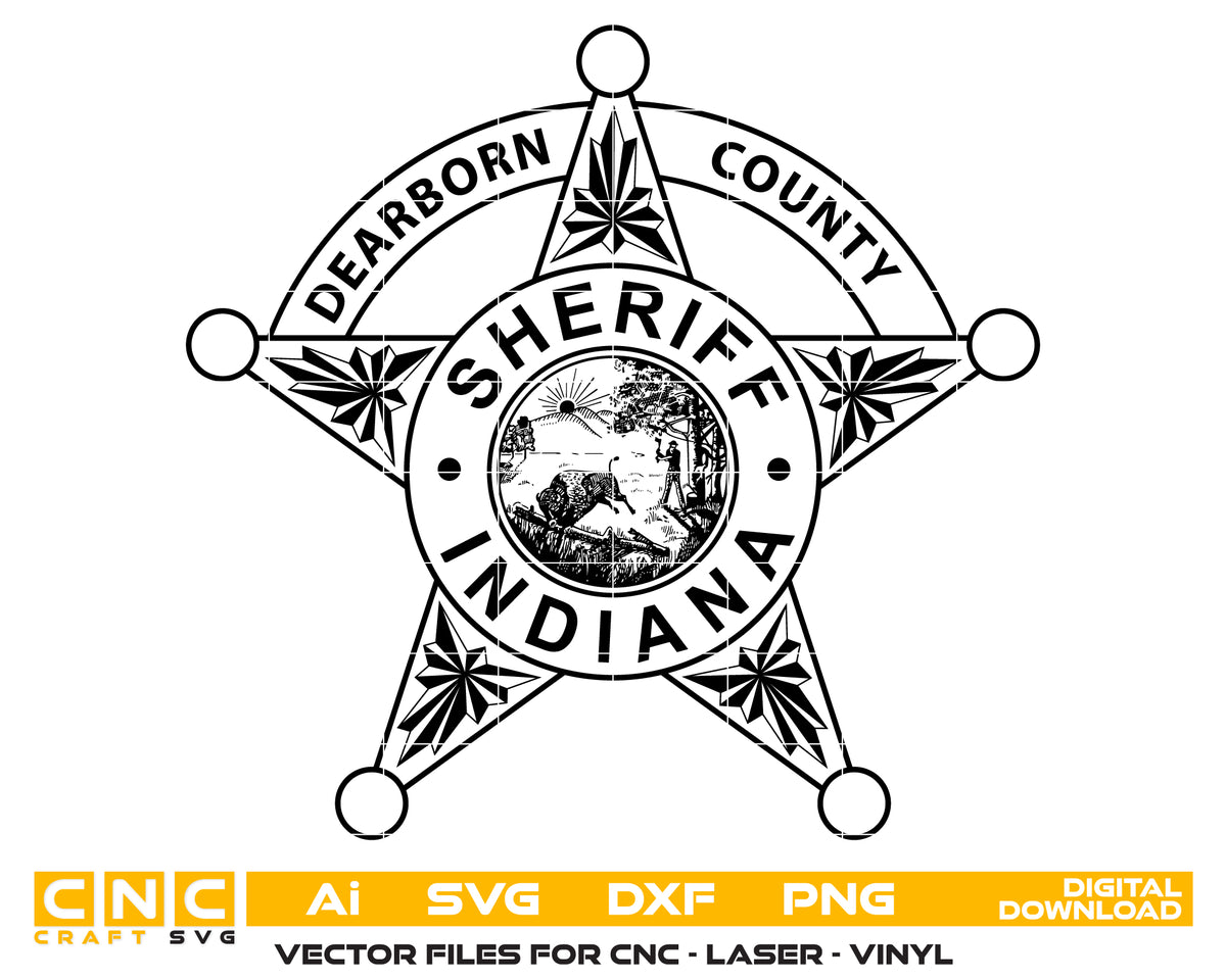 Dearborn County Sheriff Badge SVG Indiana Law Enforcement Vector