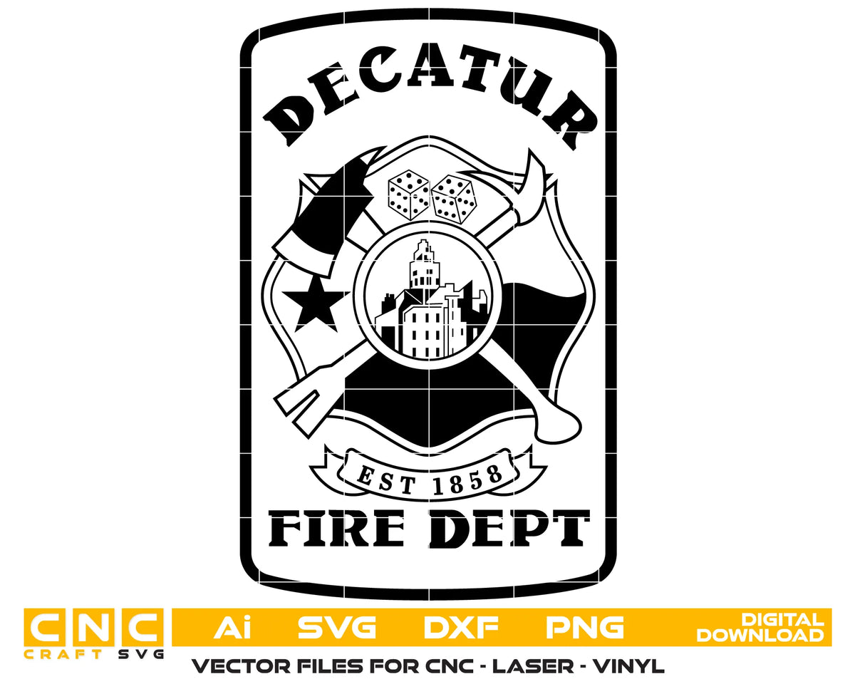 Decatur Fire Department Patch SVG Texas Firefighter Vector