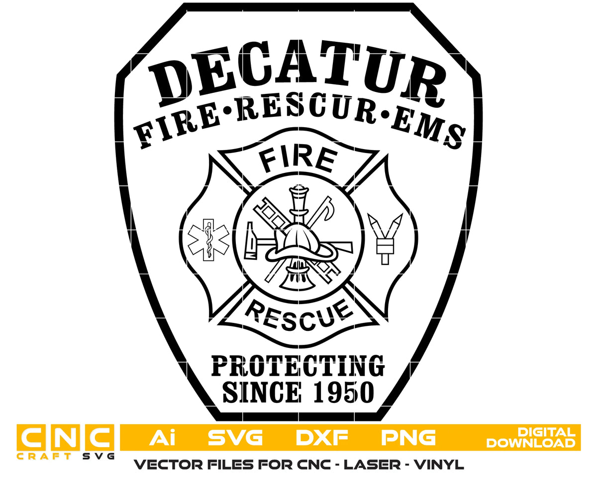 Decatur Fire Department Patch Tennessee SVG Firefighter Vector