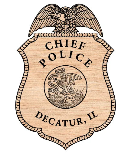 Decatur Police Chief Badge SVG Illinois Law Enforcement Vector
