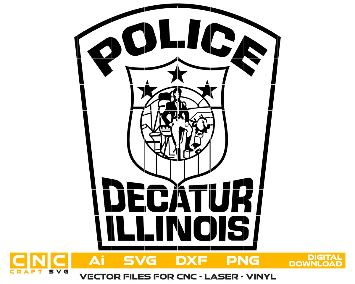 Decatur Police Department Patch Illinois SVG Law Enforcement Vector
