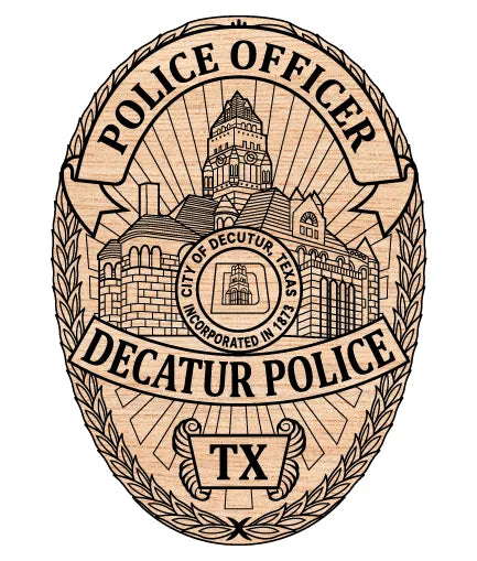 Decatur Police Officer Badge SVG Texas Law Enforcement Vector