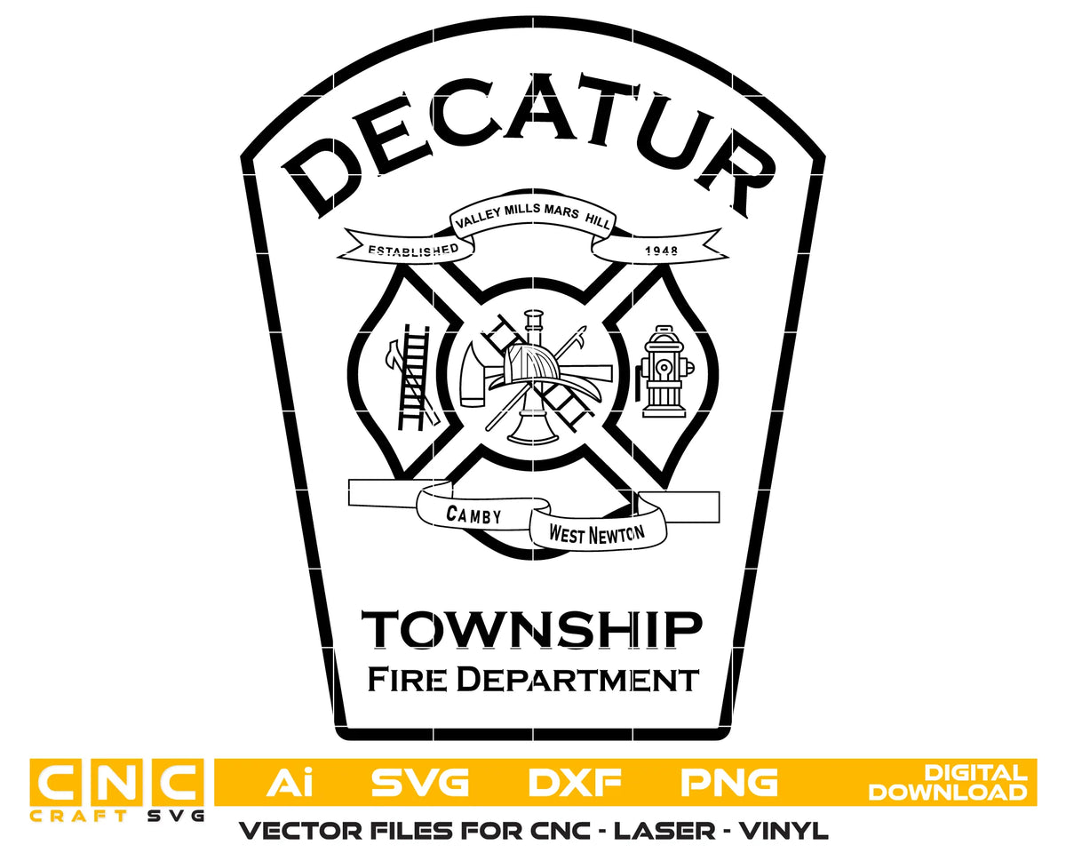 Decatur Township Fire Department Patch SVG Indiana Fire Rescue Vector