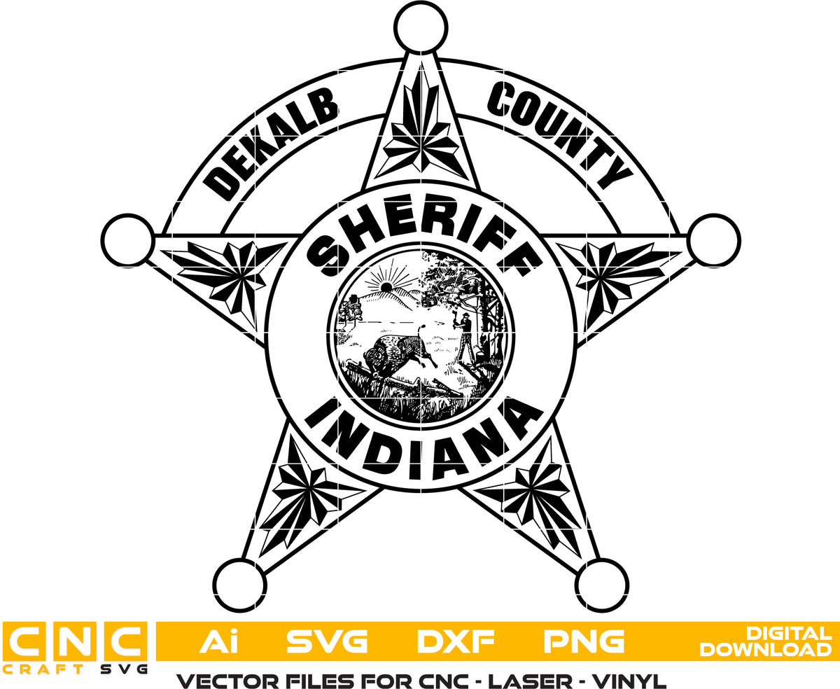 Dekalb County Sheriff Badge SVG Indiana Law Enforcement Vector