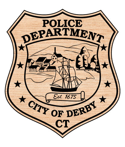 City of Derby Police Badge SVG for CNC

City of Derby CT Police Vector for Laser Engraving

Derby Connecticut Police Emblem for Wood Carving

Professional City of Derby Law Enforcement Badge Design

City of Derby CT Police SVG Logo for CNC Router Projects