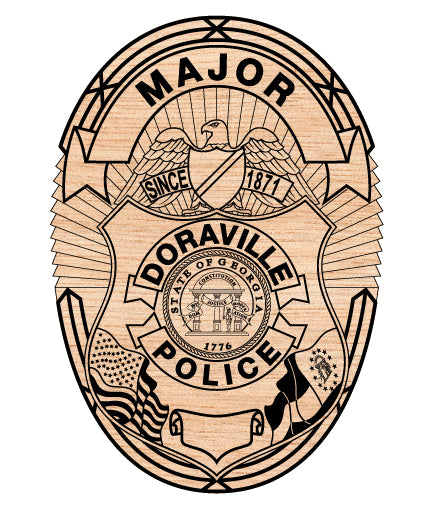 Doraville Georgia Police Major Badge SVG for CNC

Doraville GA Police Badge Vector for Laser Engraving

Doraville Georgia Police Major Emblem for Wood Carving

Professional Doraville GA Law Enforcement Badge Design

Doraville Police Major SVG Logo for CNC Router Projects