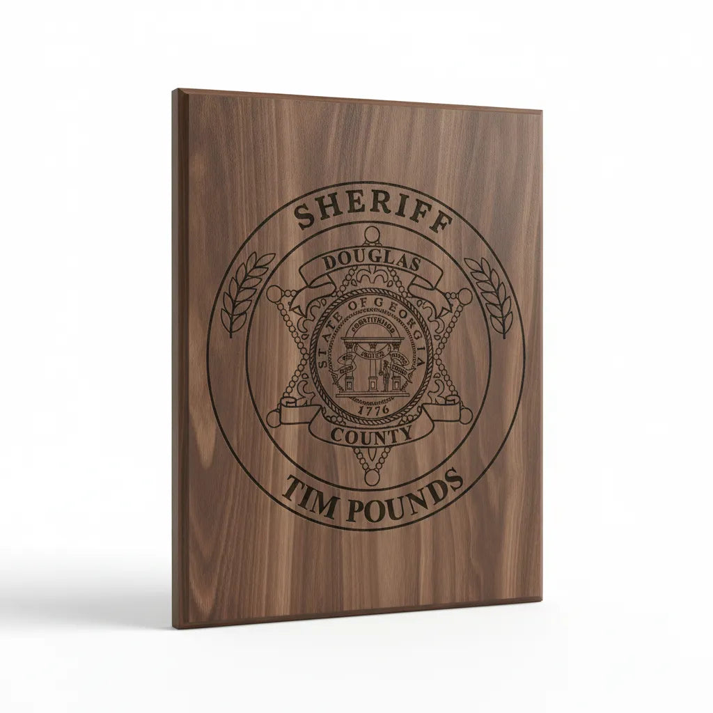 Douglas County Sheriff Badge SVG

Georgia Law Enforcement Vector

Douglas County Sheriff Emblem

Officer Plaque Engraving File

Sheriff Badge Sign CNC File