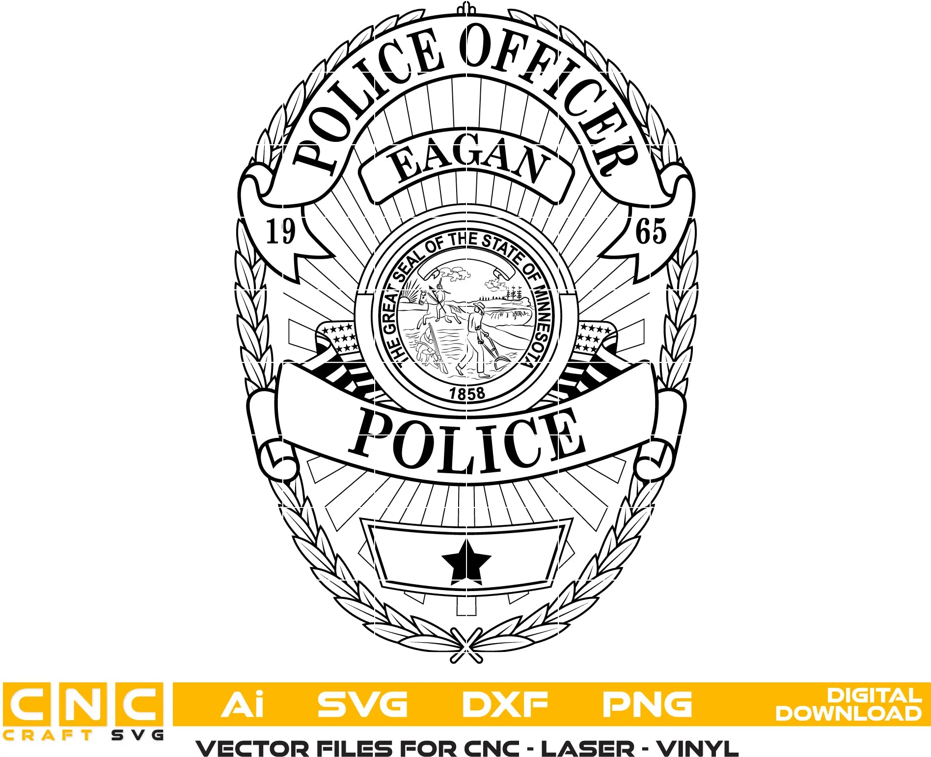 Eagan Police Officer Badge SVG Minnesota Law Enforcement Vector