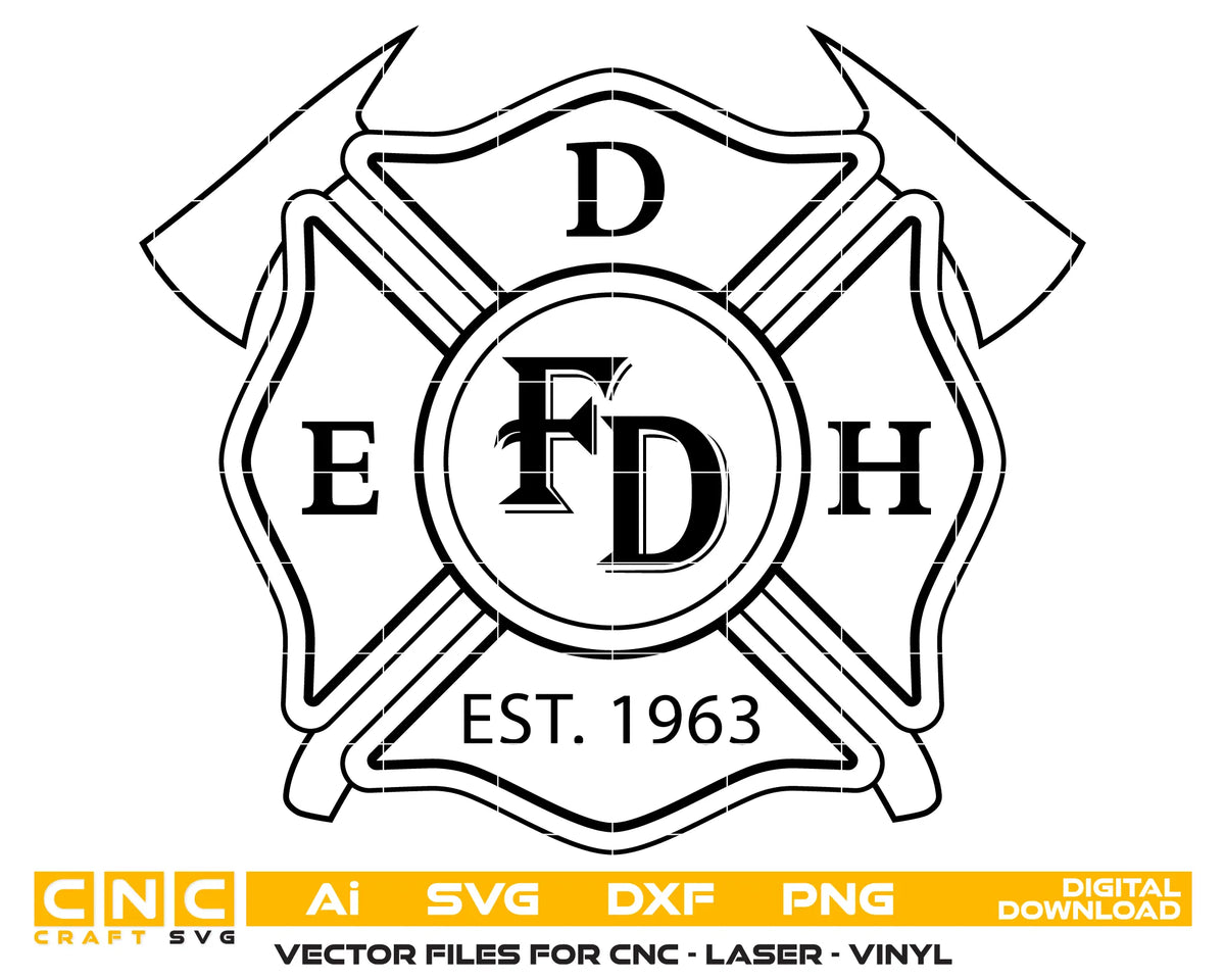 El Dorado Hills Fire Department Badge California SVG Firefighter Vector