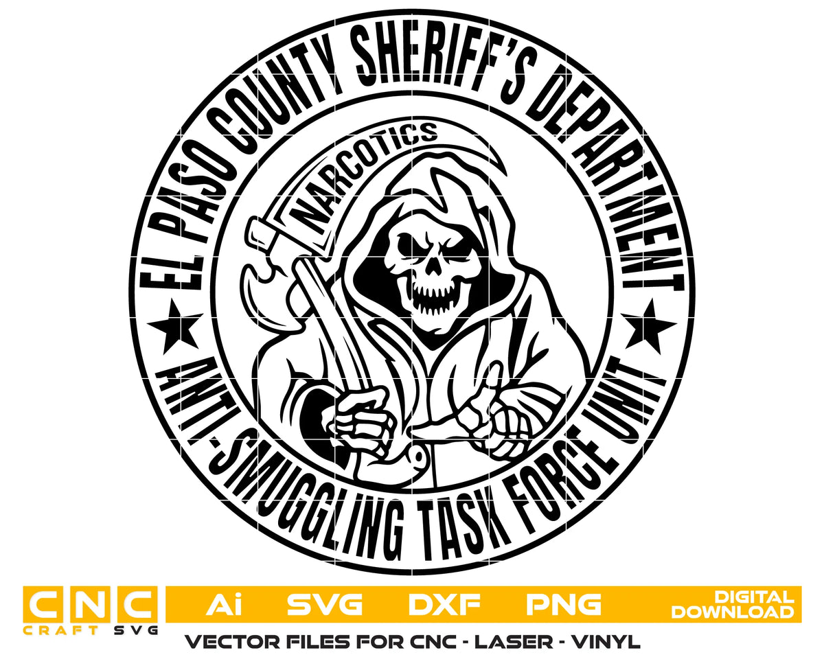 El Paso County Sheriff's Department Anti-Smuggling Task Force Unit Patch SVG Texas Law Enforcement Vector