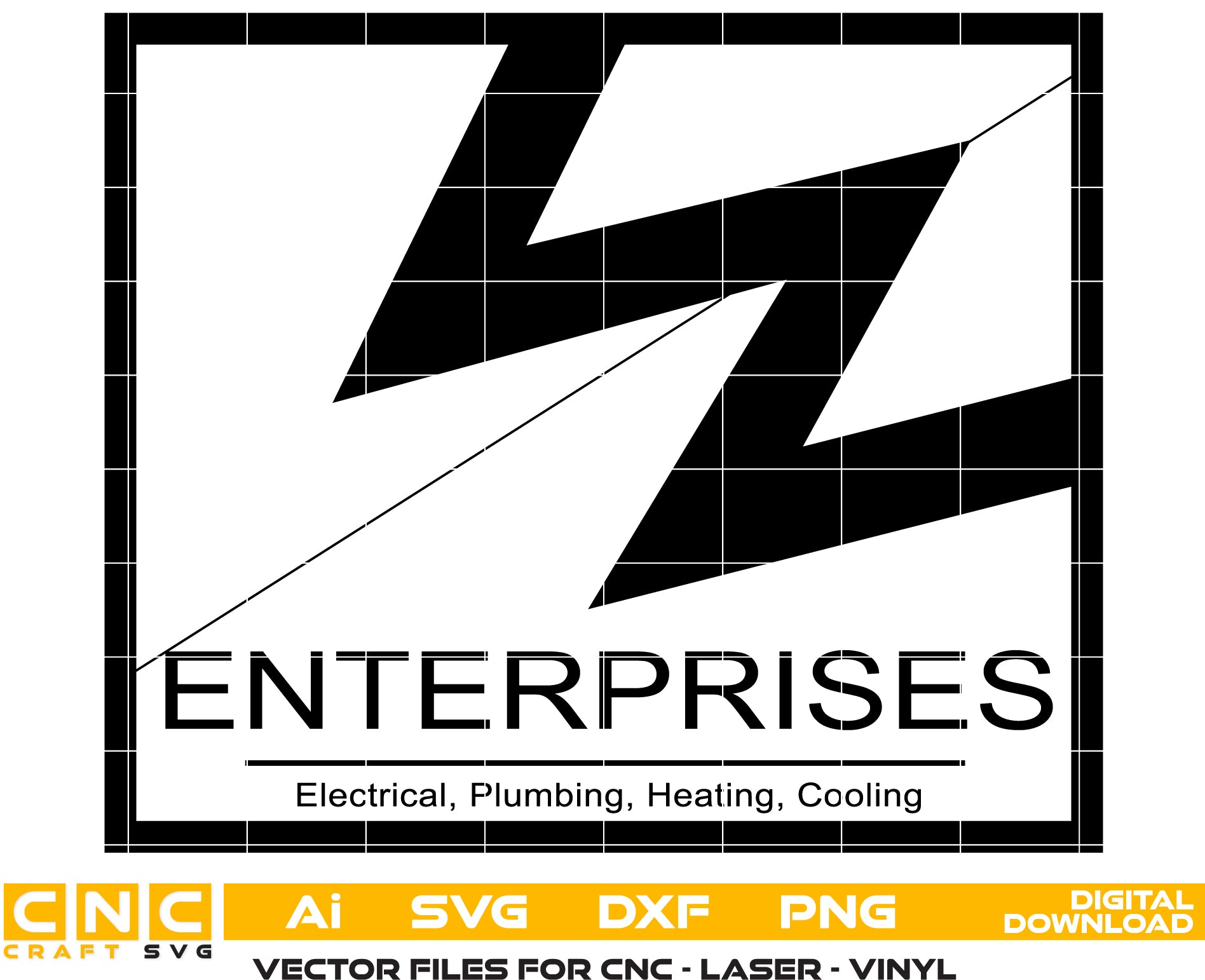 Enterprises Logo Vector art Svg/ Dxf/ Jpg/ Png/ and Ai files For laser engraving/ woodworking/ acrylic painting and all printing machines.