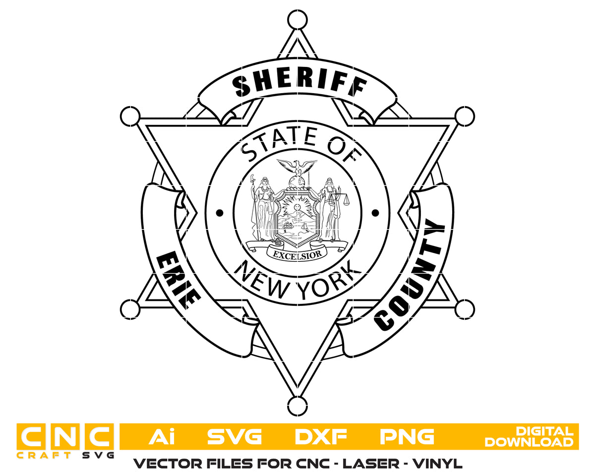 Erie County Sheriff Badge SVG New York Law Enforcement Vector