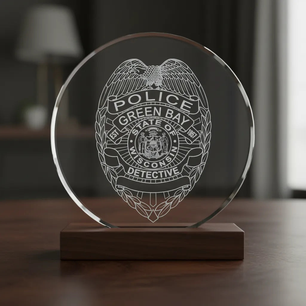 Green Bay Wisconsin Police Detective Badge SVG for CNC

GBPD Detective Badge Vector for Laser Engraving

Green Bay Wisconsin Law Enforcement Emblem for Wood Carving

Professional Green Bay Police Detective Shield Design

Green Bay Police SVG Logo for CNC Router Projects