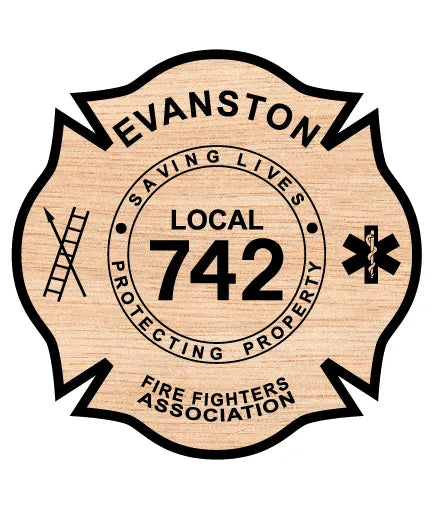 Evanston Fire Fighters Association Local 742 Badge SVG Firefighter Vector