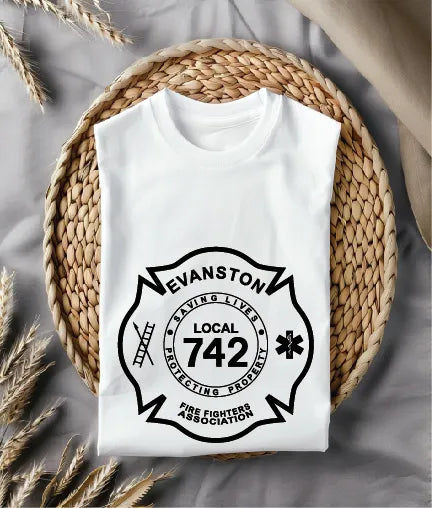 Evanston Fire Fighters Association Local 742 Badge SVG Firefighter Vector