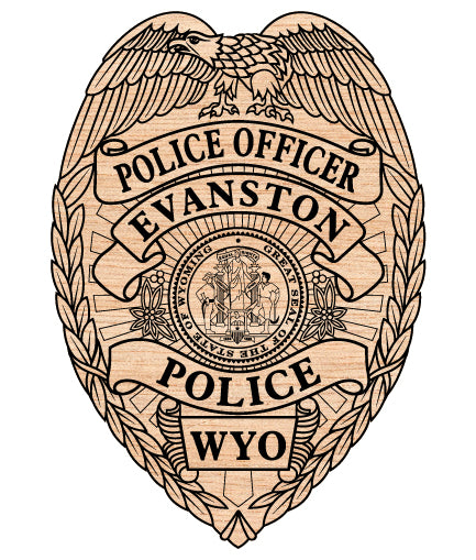 Evanston Police Officer Badge SVG Wyoming Law Enforcement Vector