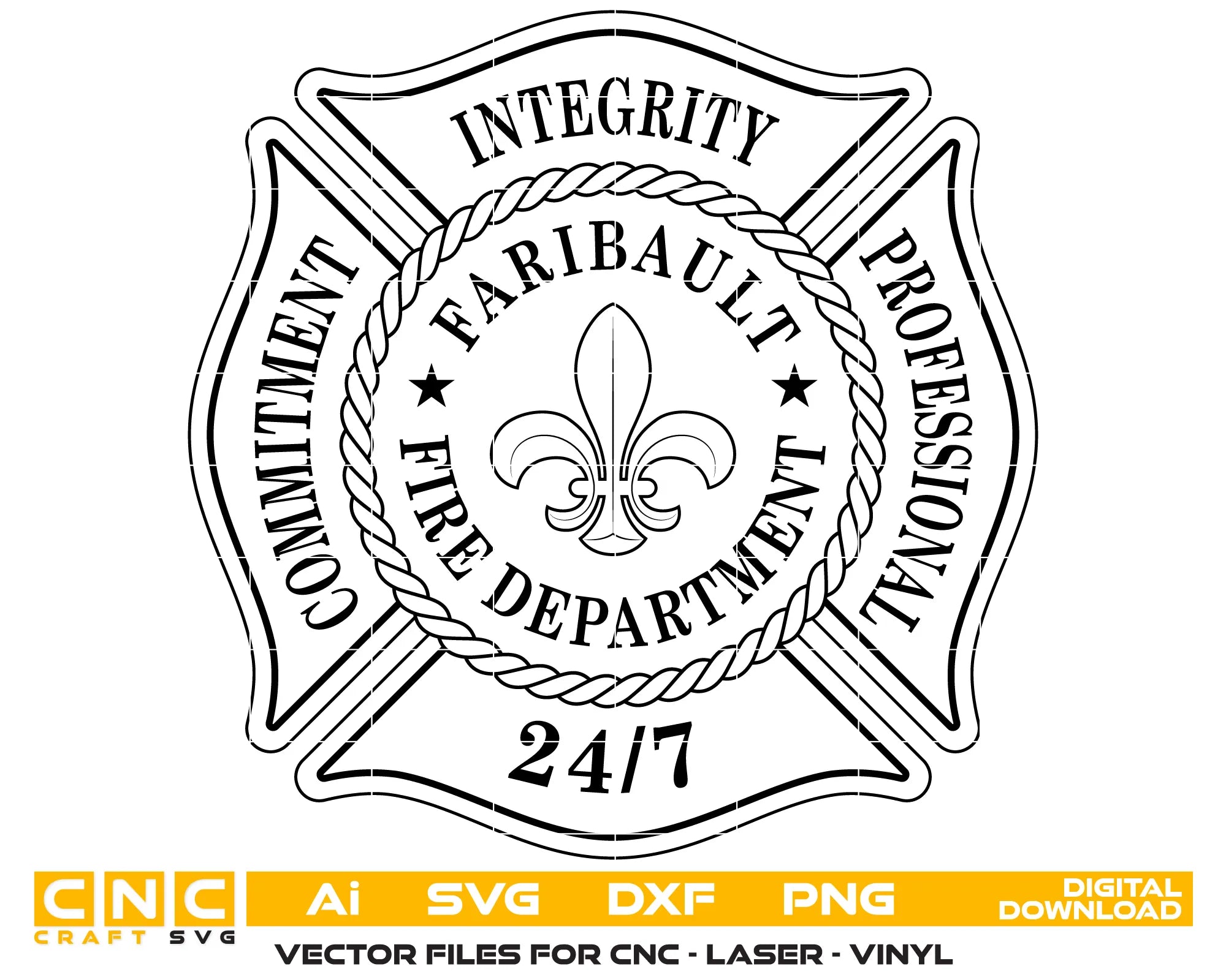 Faribault Fire Department Patch SVG Minnesota Firefighter Vector