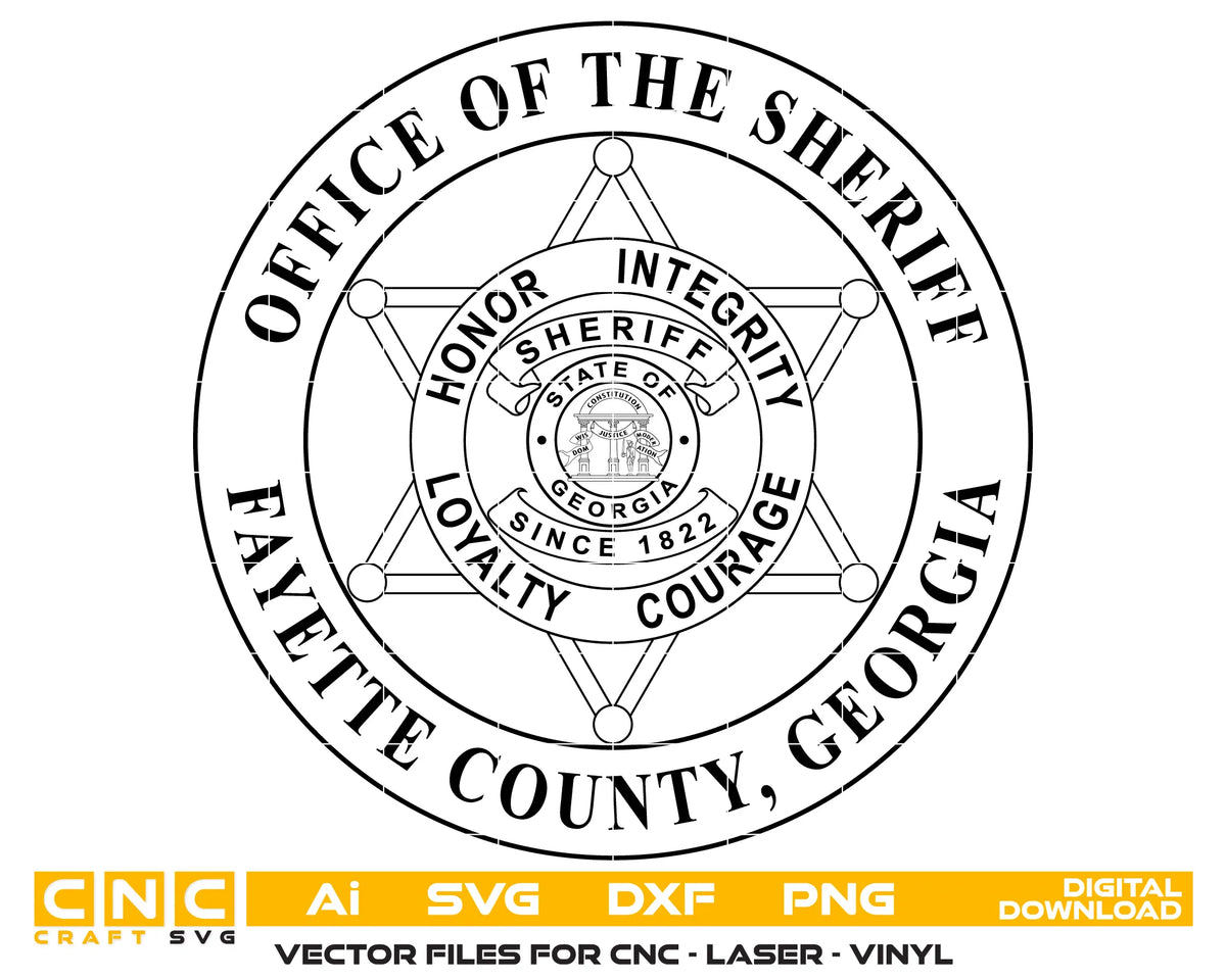 Fayette County Office of The Sheriff Badge SVG Georgia Law Enforcement Vector