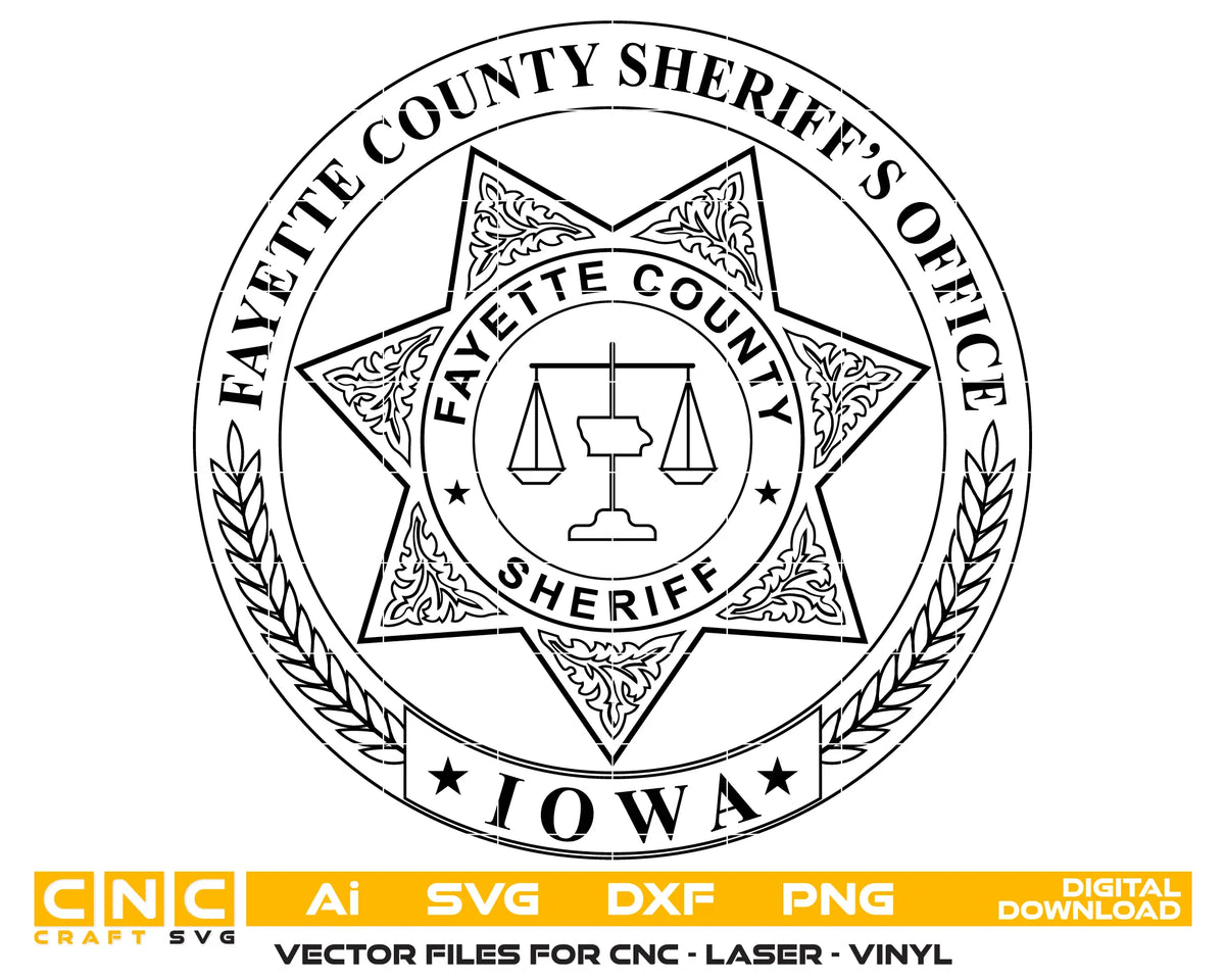 Fayette County Sheriff's Office Badge SVG Iowa Law Enforcement Vector