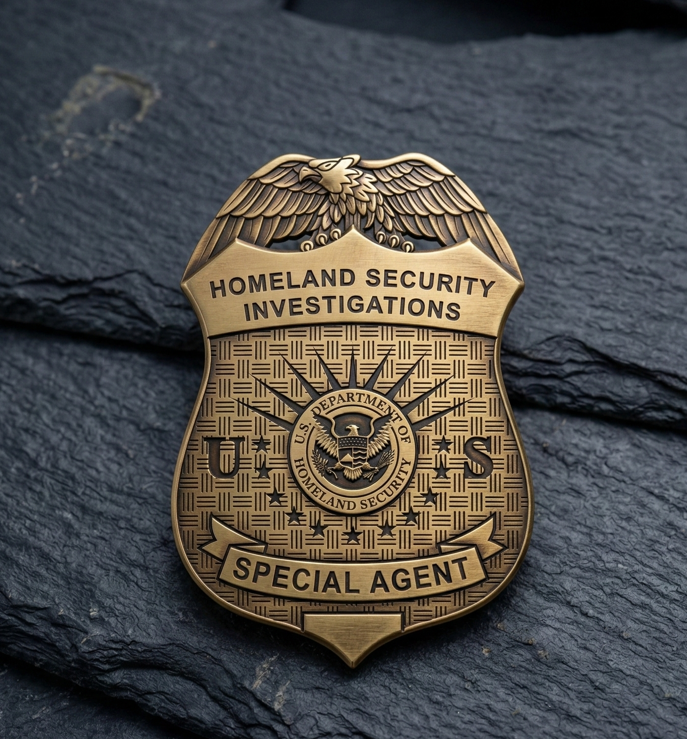US Homeland Security Investigations Badge SVG

Federal Law Enforcement Vector Design

DHS Special Agent Shield Emblem

Eagle Police Badge Engraving File

HSI Special Agent Sign CNC Router File